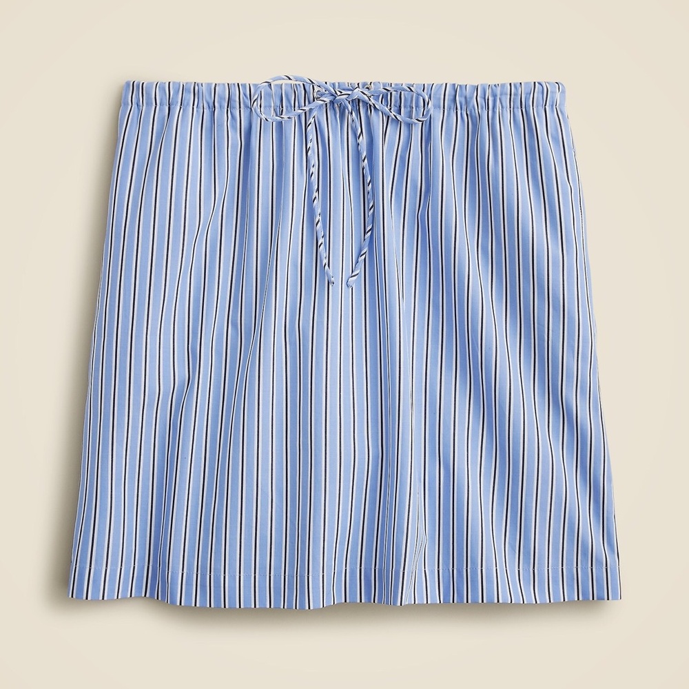J Crew Tie-waist mini skirt in striped cotton poplin